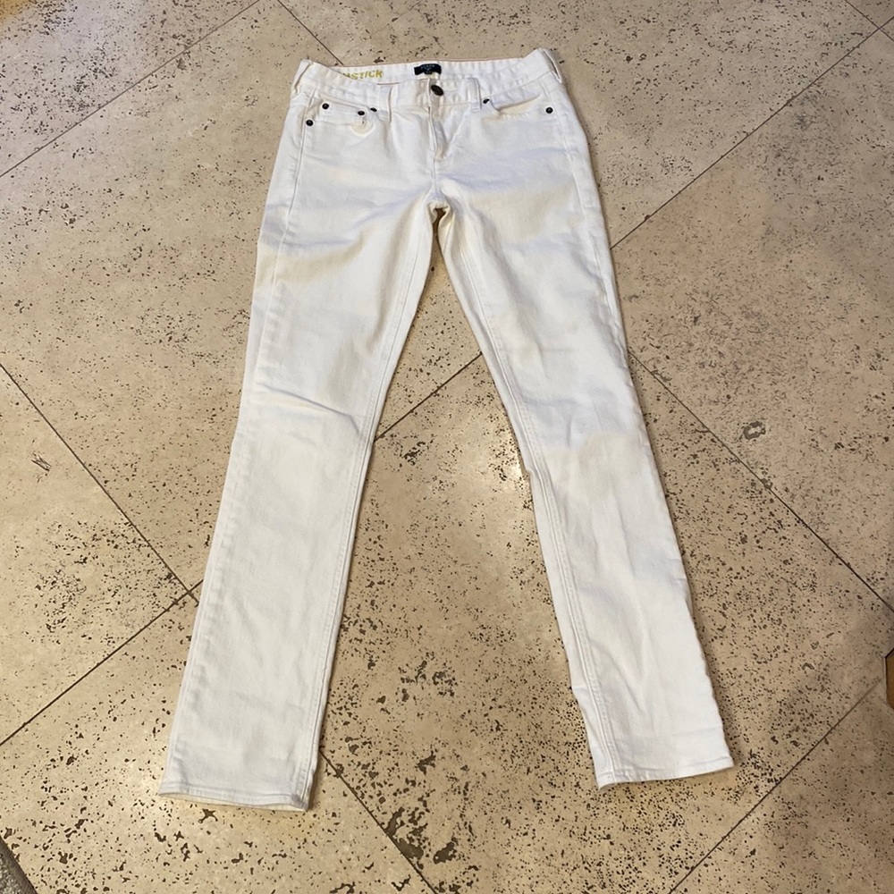 J Crew white stretch jeans